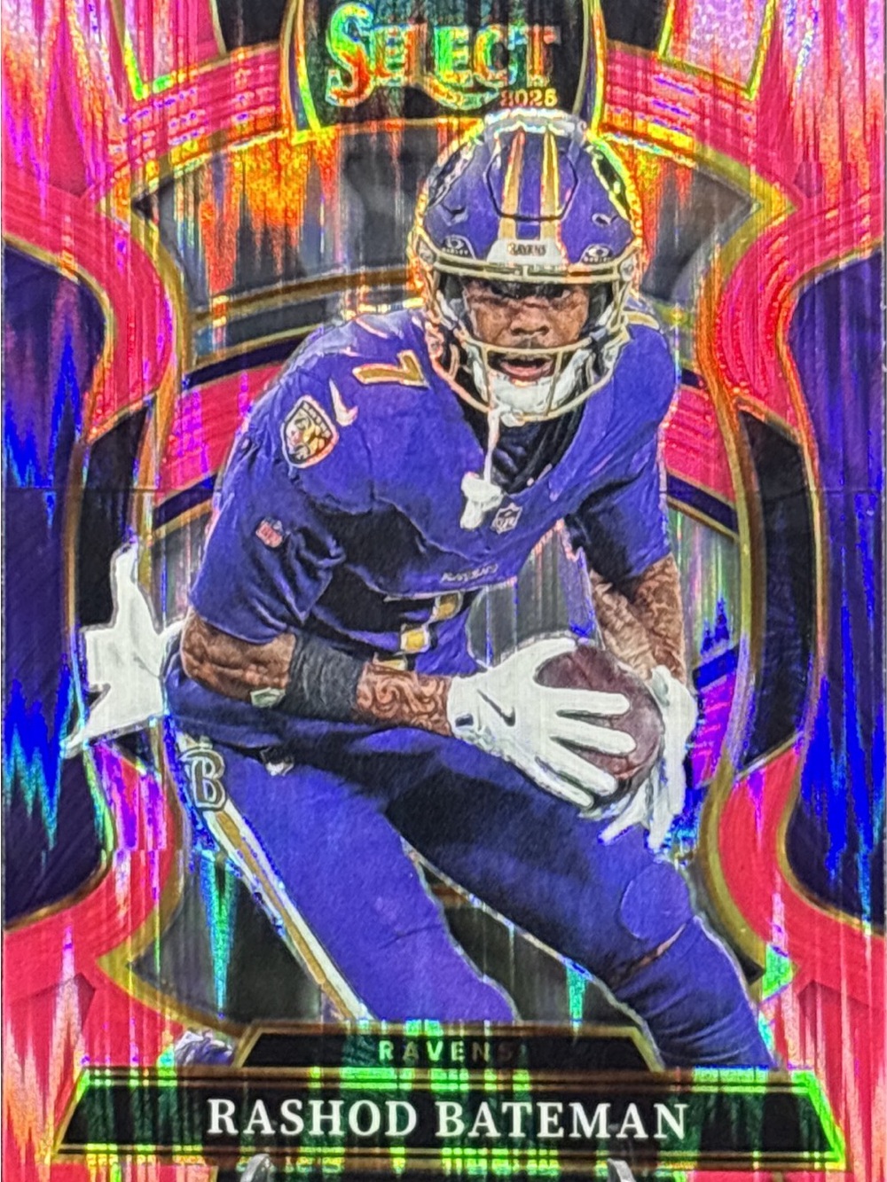 Panini Select Rashod Bateman Holo Pink Parallel Prizm Football Trading Card